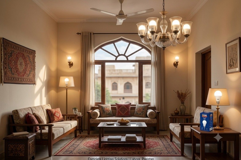 Pakistani Home Lighting Scene with DSS Power Bulbs